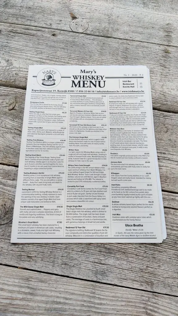 Menü_Irish Mary's Kortrijk_Kortrijk_Bild_3