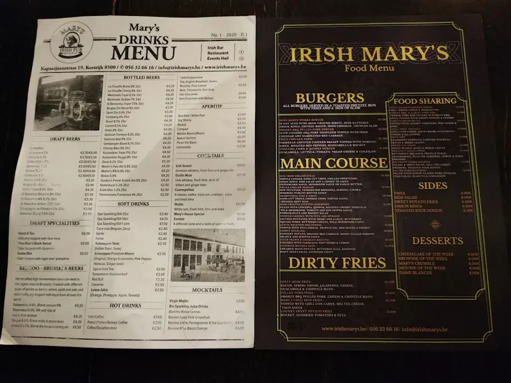 Menü_Irish Mary's Kortrijk_Kortrijk_Bild_4