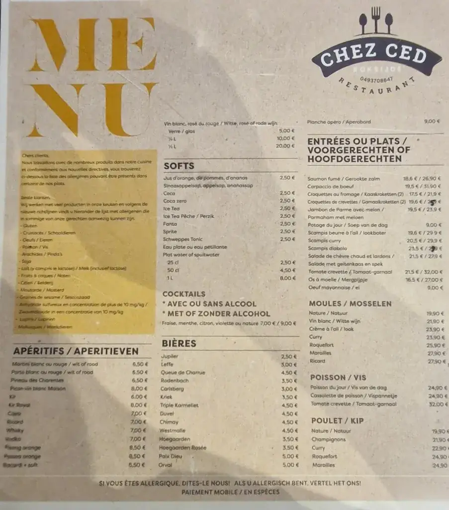 Menu_Chez Ced_Koksijde_image_1