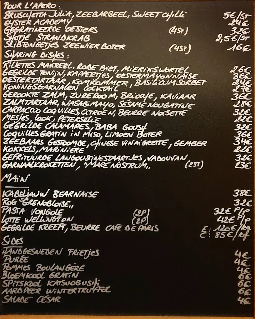 Menu_Julia Fish & Oysterbar_Koksijde_imagen_3