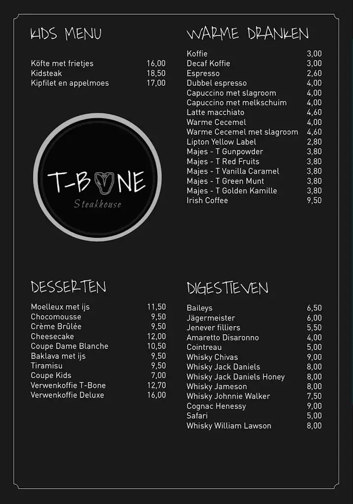 Menu_T-bone Steakhouse Laarne_Laarne_imagen_2