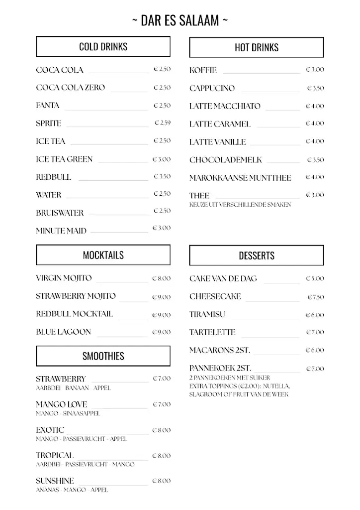 Menü_DAR ES SALAAM_Kuurne_Bild_1