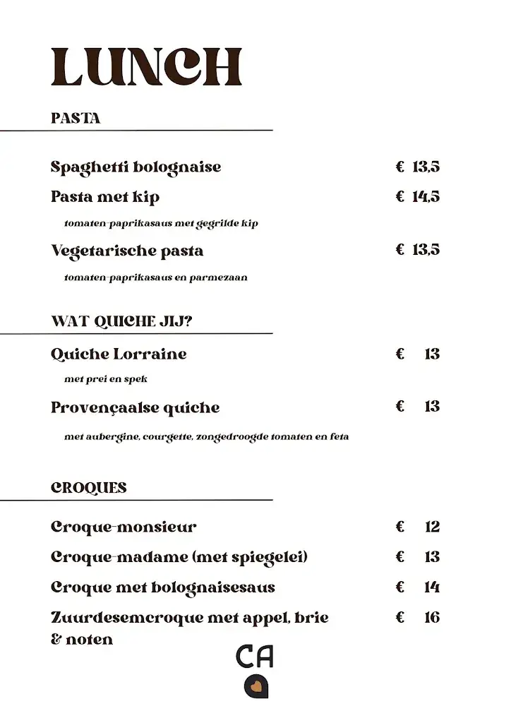 Menu_Café Aimé // Lozer_Kruisem_imagen_2
