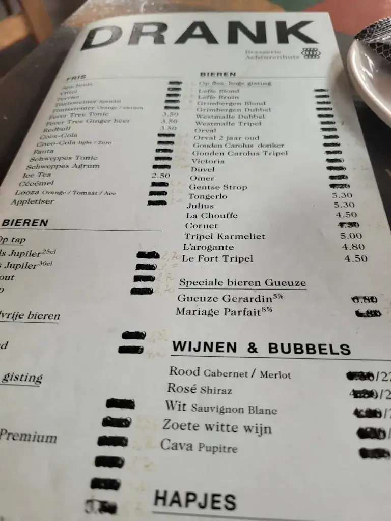 Menü_Brasserie Achturenhuis_Gent_Bild_1