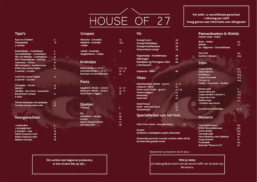 Menü_House Of 27_Lendelede_Bild_1