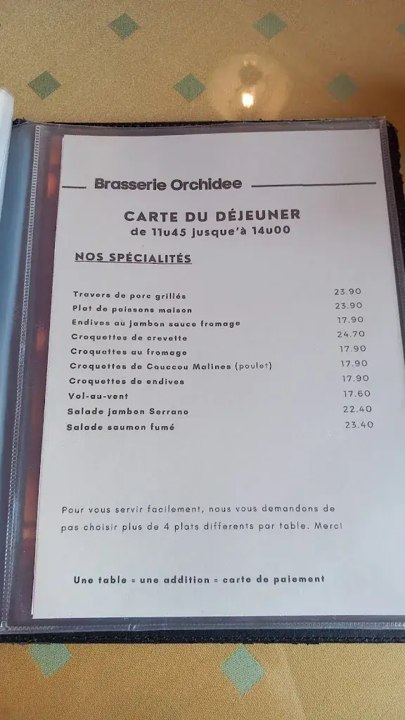 Menü_Brasserie Orchidee_Moorslede_Bild_1