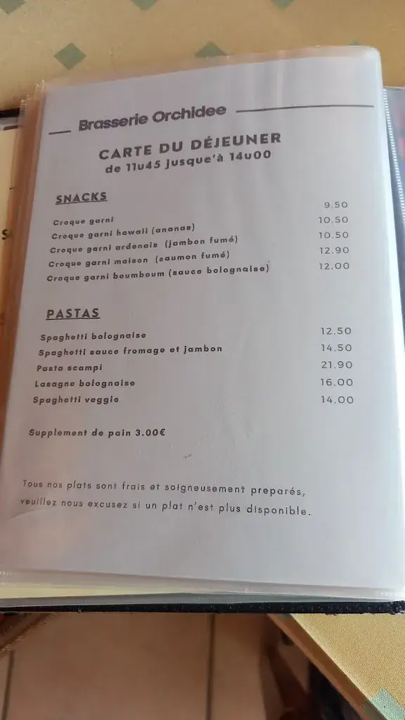 Menü_Brasserie Orchidee_Moorslede_Bild_2