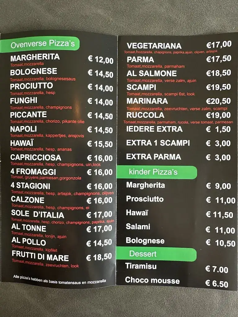 Menu_Sole D'italia_Lichtervelde_imagen_2