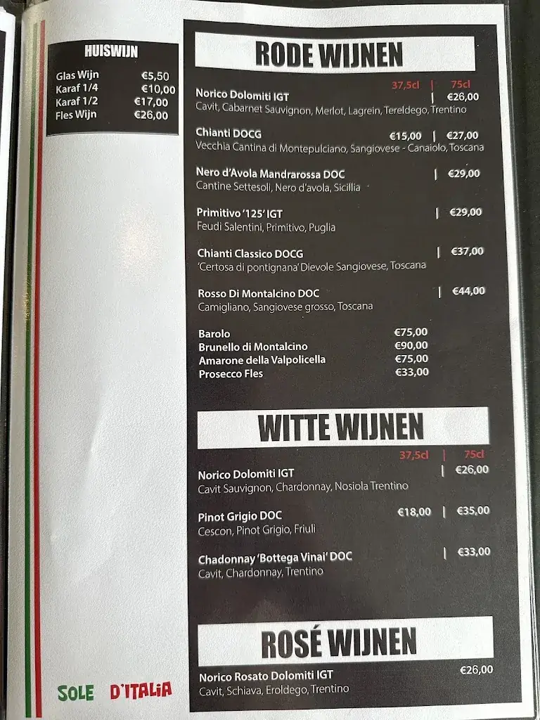 Menu_Sole D'italia_Lichtervelde_imagen_3