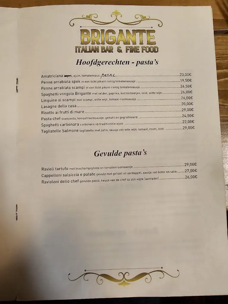 Menü_Brigante italian bar & fine food_Leopoldsburg_Bild_1