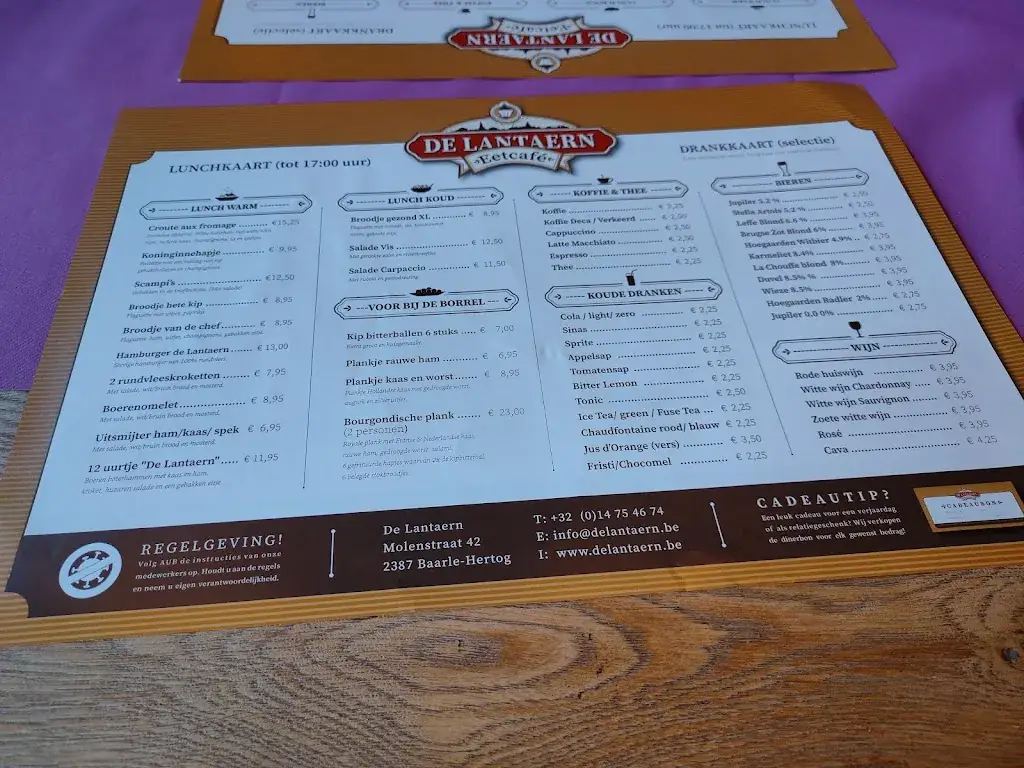 Menü_Eetcafé De Lantaern_Baarle-Hertog_Bild_3
