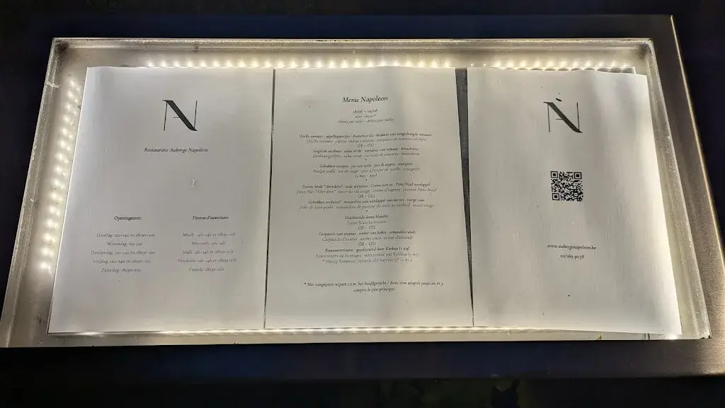 Menü_Auberge Napoleon_Meise_Bild_1