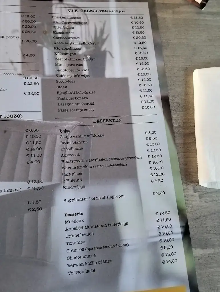 Menu_Brasserie 't Hofeind_Merksplas_image_1