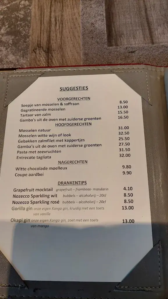 Menü_De Kongo_Merksplas_Bild_1