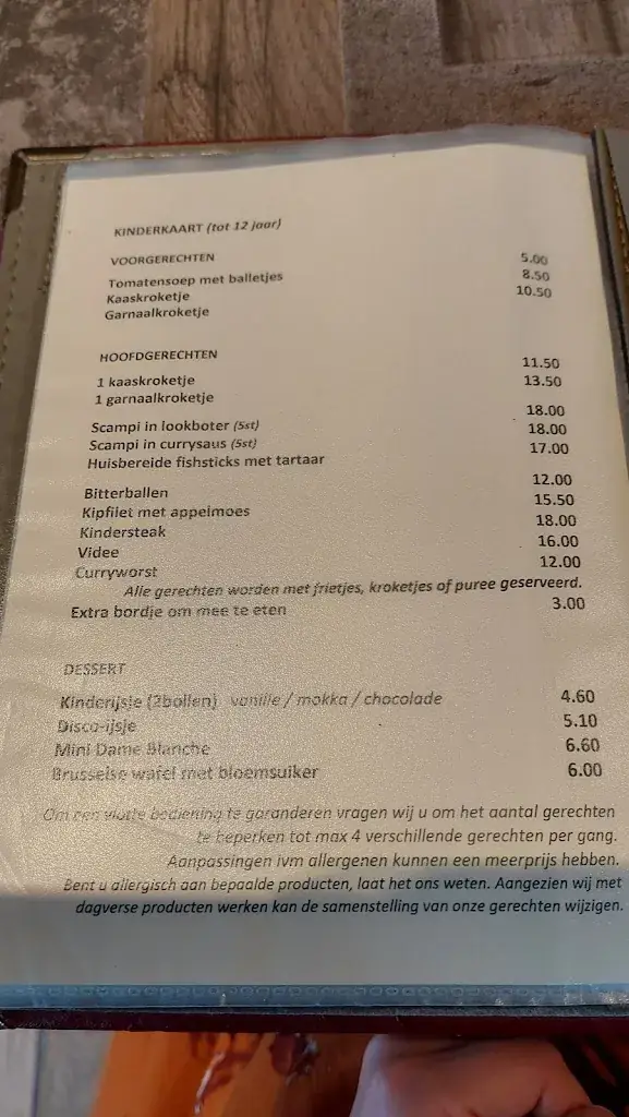 Menü_De Kongo_Merksplas_Bild_2