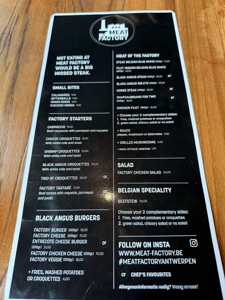 Menü_Meat Factory_Antwerpen_Bild_3