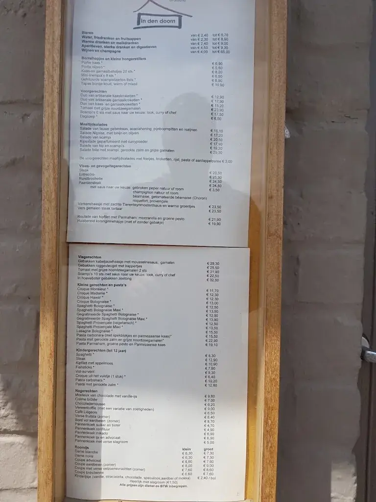 Menu_In Den Doorn_Ninove_image_2