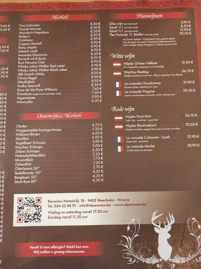 Menu_Tiroler Stube Alpenrose_Ninove_image_4