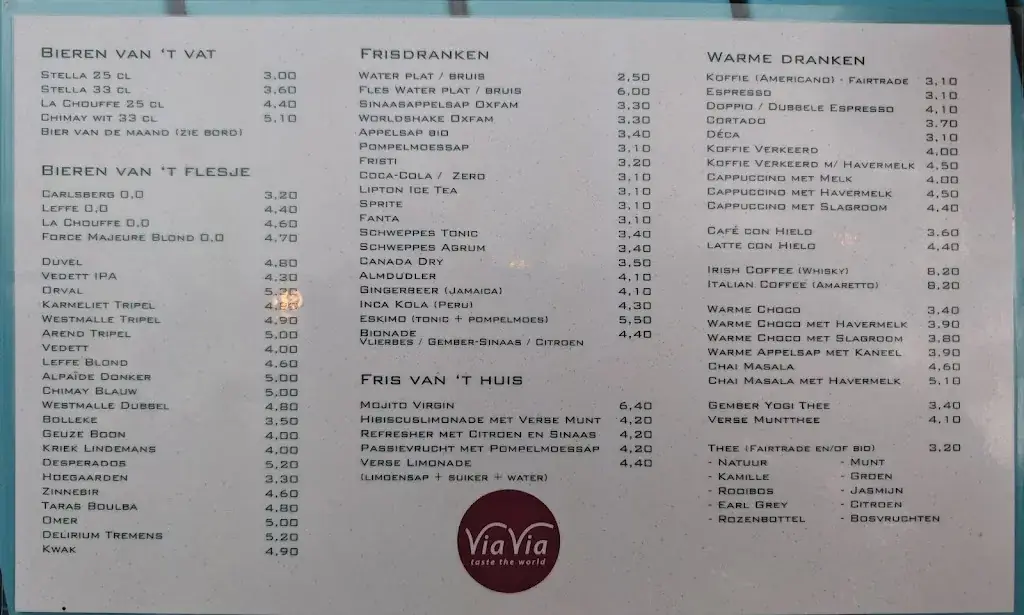 Menu_ViaVia Travel Café_Leuven_image_1