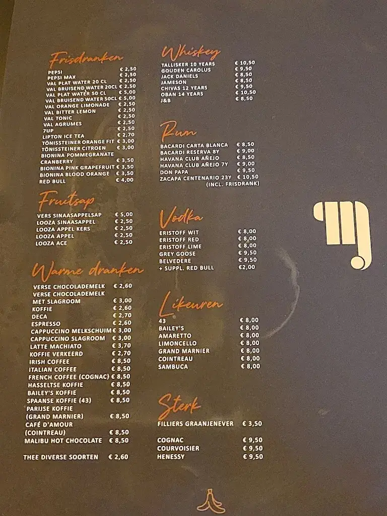 Menu_The Monkey Bar_Oudenaarde_image_2