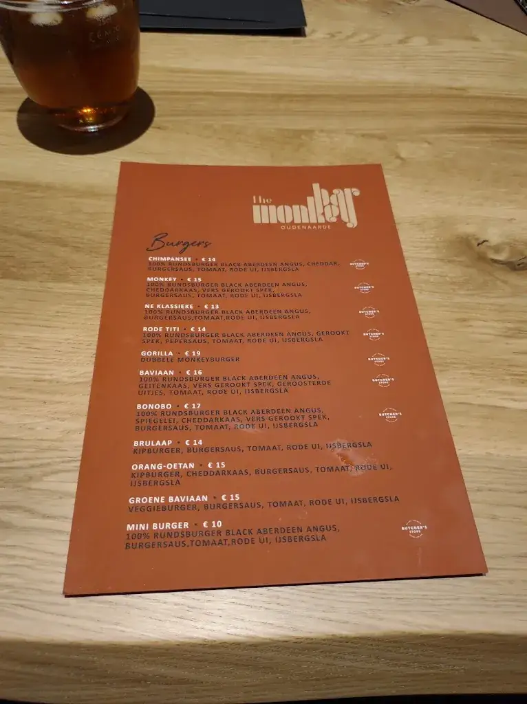 Menu_The Monkey Bar_Oudenaarde_image_4