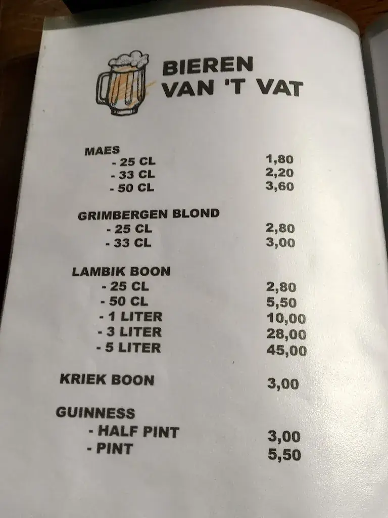 Menu_Café De Bascule_Pepingen_imagen_1