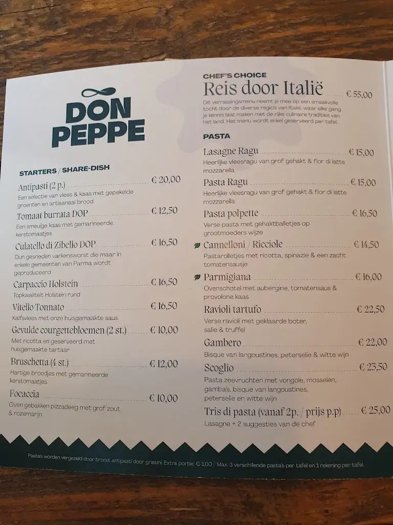 Menu_Trattoria Don Peppe_Oudsbergen_image_1