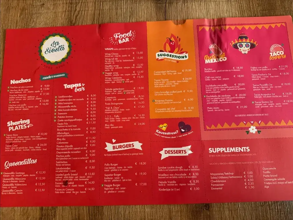 Menu_La Siesta Oostende_Oostende_image_2