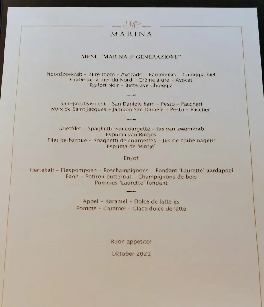 Menu_Culinair restaurant | Resto Marina_Oostende_imagen_2