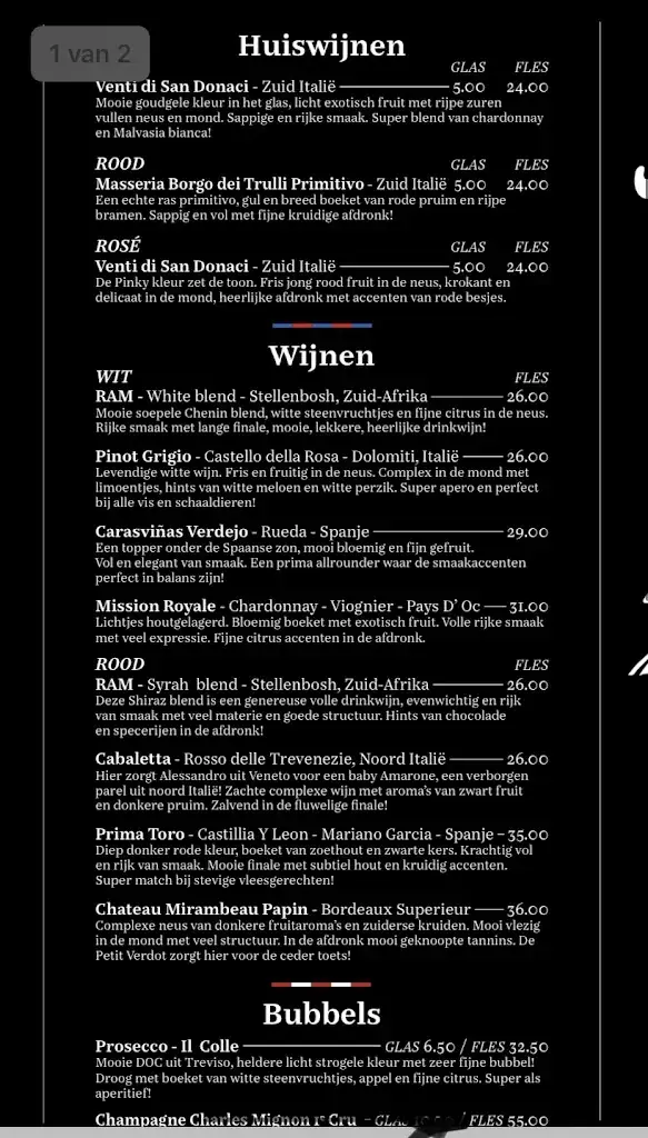 Menu_Bistro 't Marrehof_Ranst_imagen_1