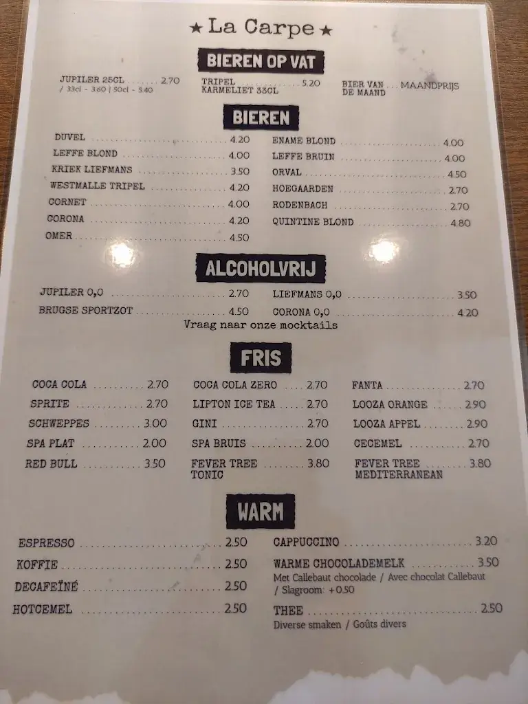 Menu_Cafe de la Carpe_Ronse_image_1