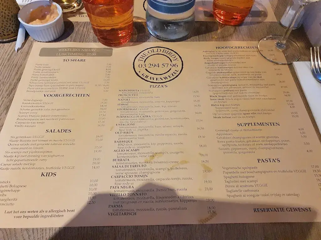 Menu_Restaurant The Old Birdy_Schilde_imagen_1