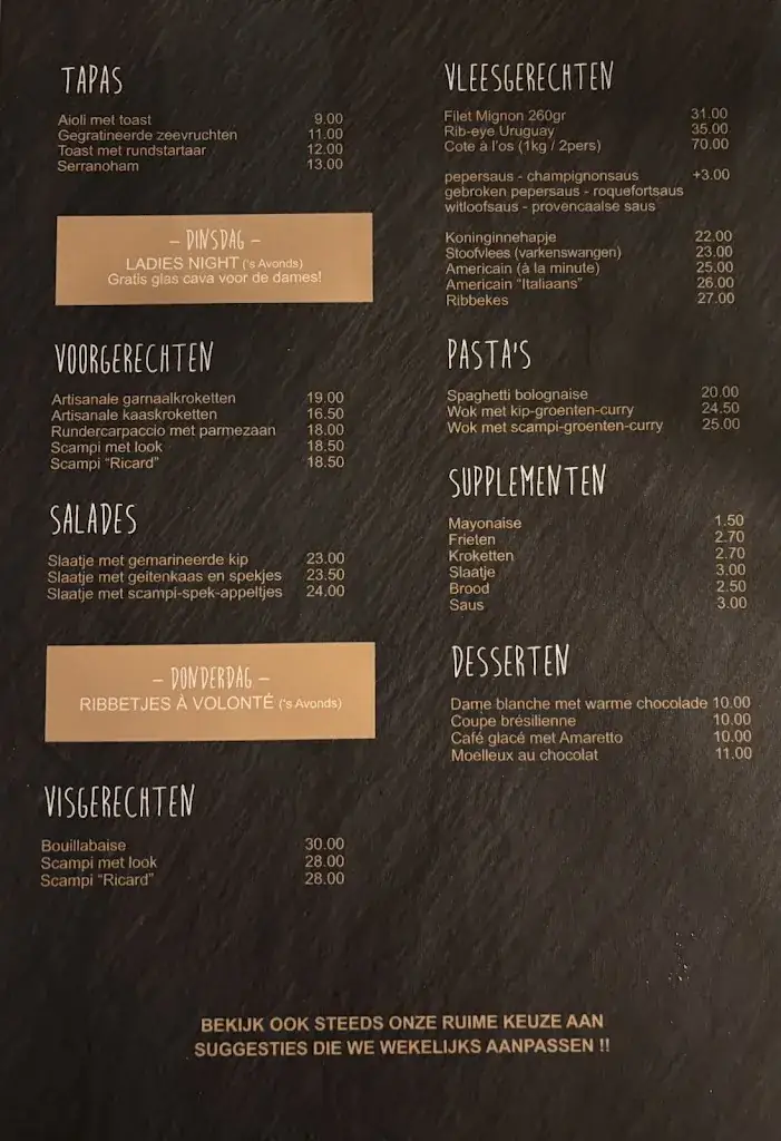 Menü_Brasserie/Restaurant 't Kerckevelt_Steenokkerzeel_Bild_1