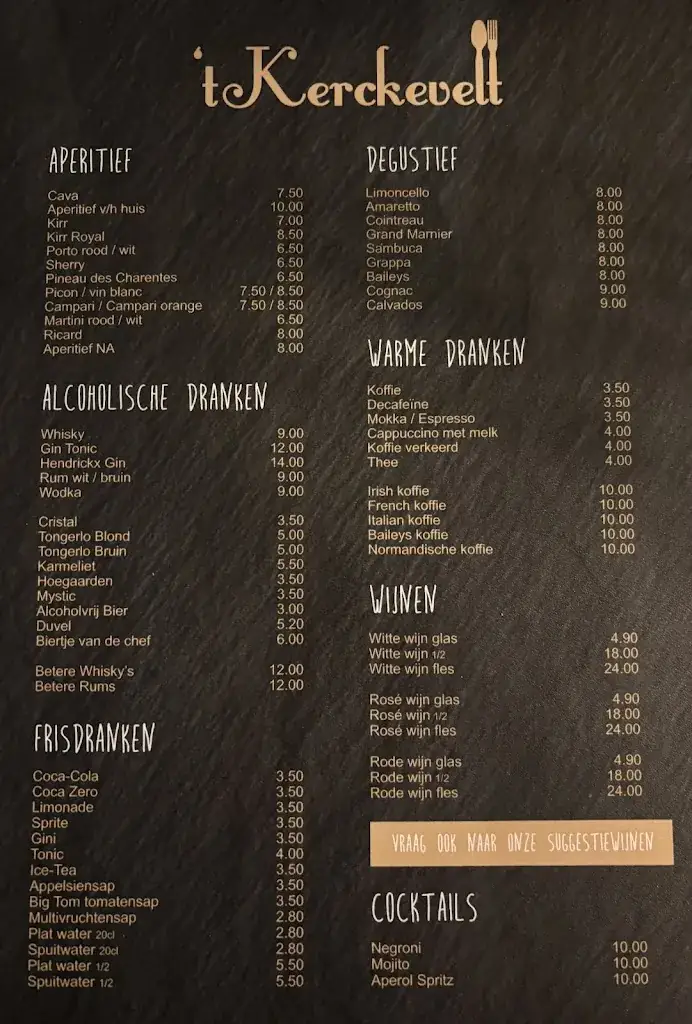 Menü_Brasserie/Restaurant 't Kerckevelt_Steenokkerzeel_Bild_2