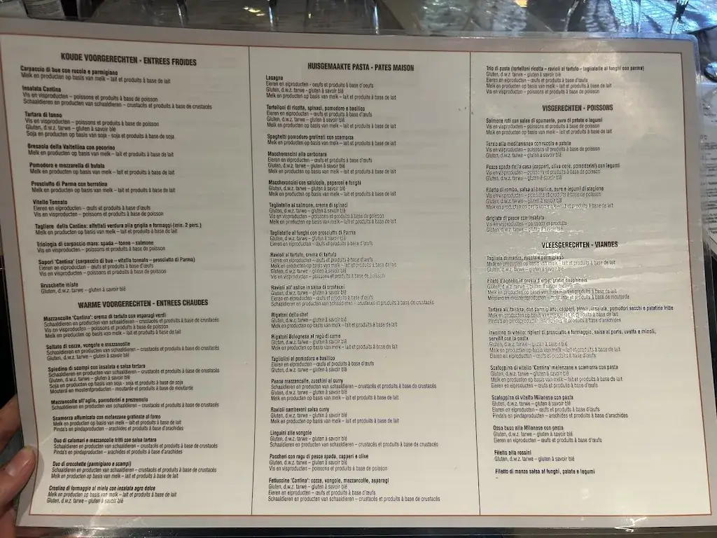 Menu_La Cantina Italiana_Tervuren_image_1