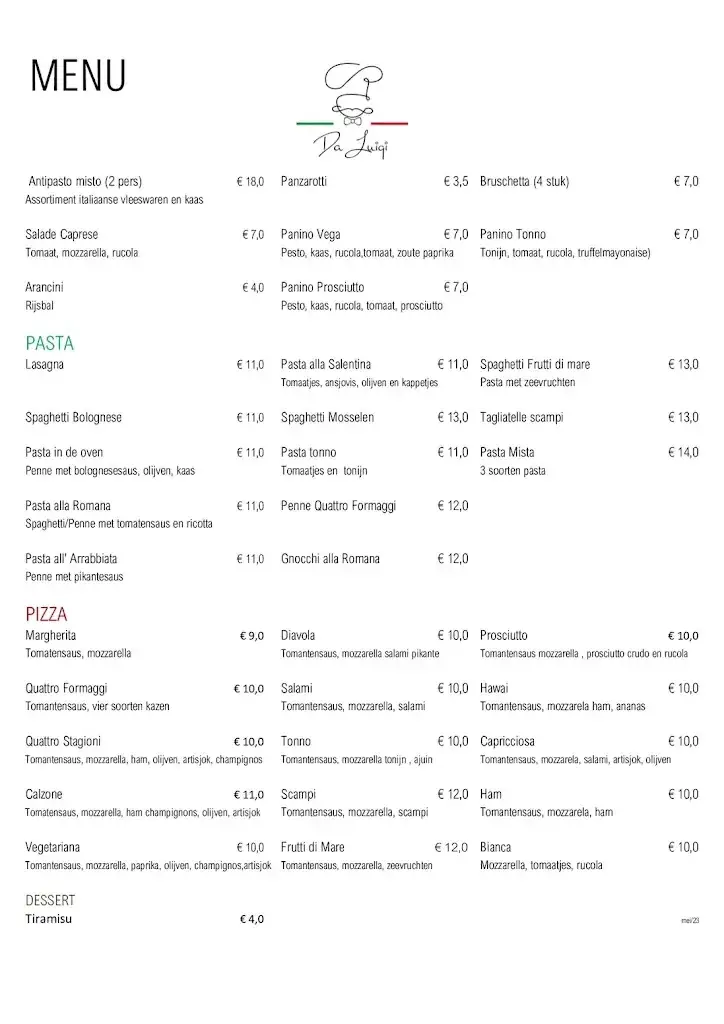 Menü_Da Luigi_Beringen_Bild_1