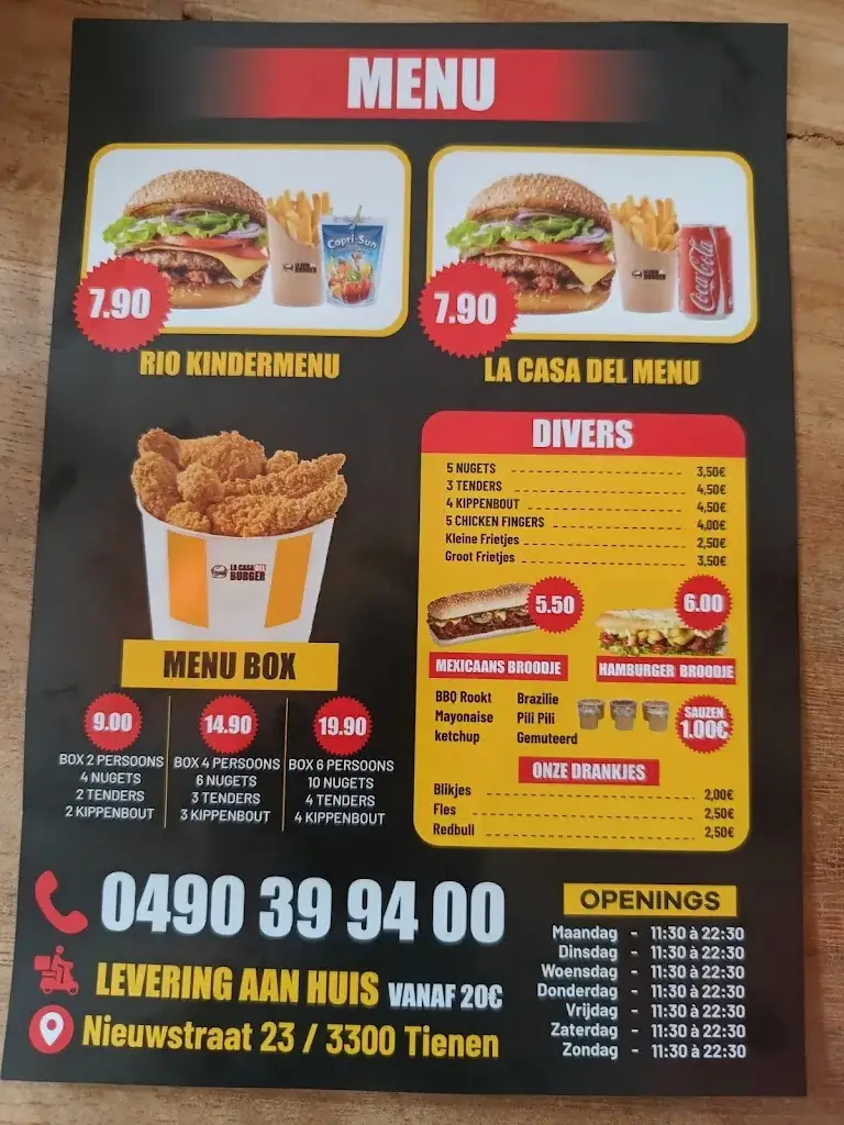 Menu_La Casa Del Burger_Tienen_image_3
