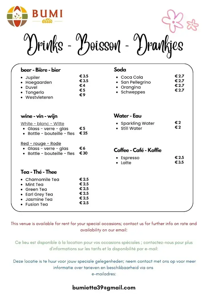 Menü_Bumi Etta - Indonesian Cuisine and more_Wezembeek-Oppem_Bild_1