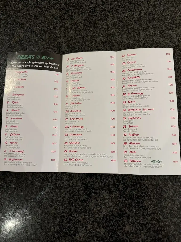 Menü_Pizzeria El Borsalino_Wevelgem_Bild_1