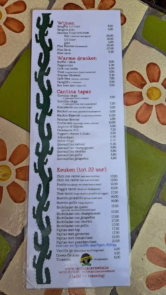 Menü_Cantina Caramba_Vilvoorde_Bild_1