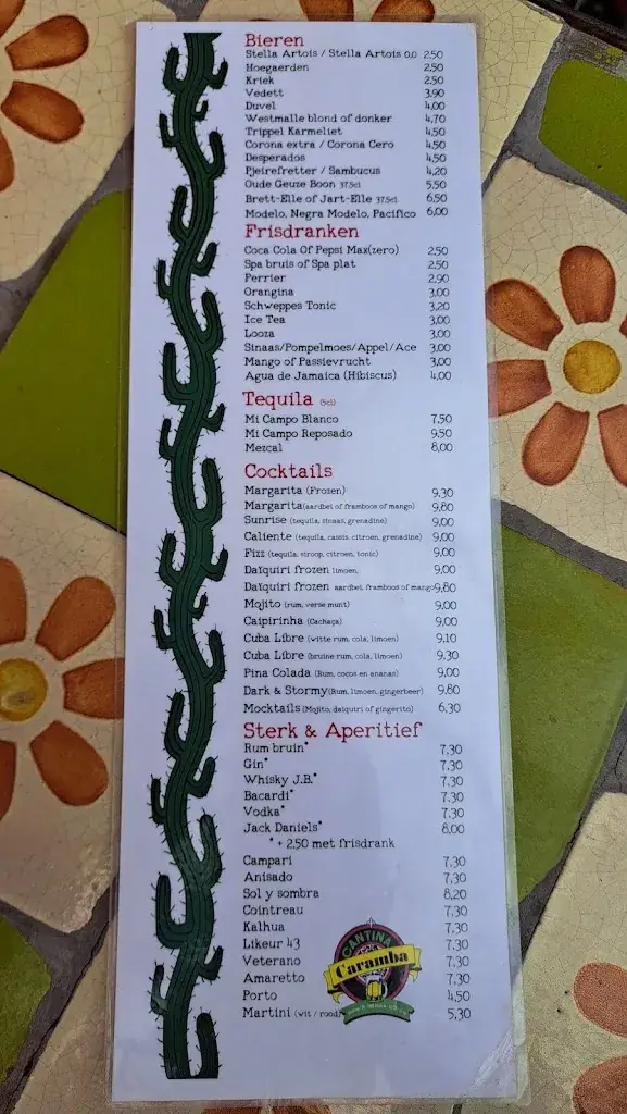 Menü_Cantina Caramba_Vilvoorde_Bild_2