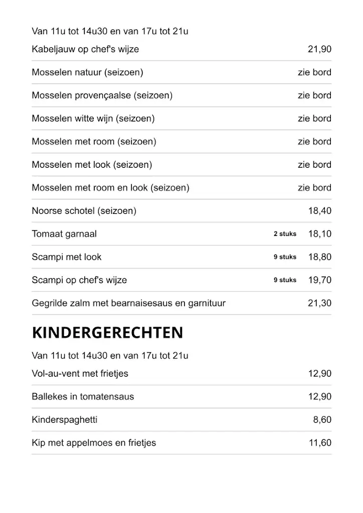 Menu_De Koning van Spanje - Vilvoorde_Vilvoorde_image_1