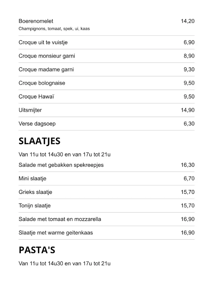 Menu_De Koning van Spanje - Vilvoorde_Vilvoorde_image_4