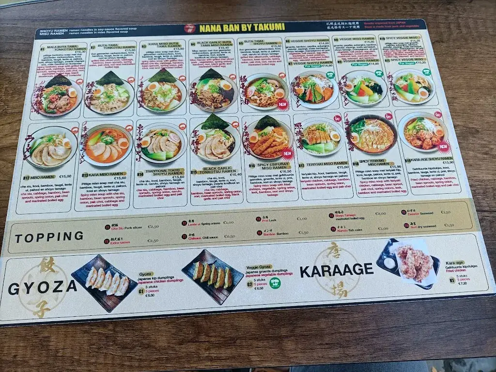Menu_Takumi Nanaban Ramen Kitchen_Zaventem_image_3