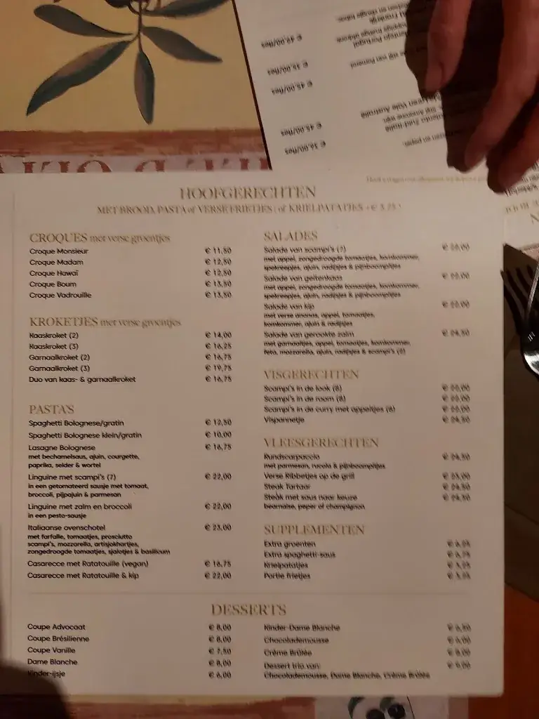 Menü_Bistrot La Vadrouille_Wingene_Bild_1