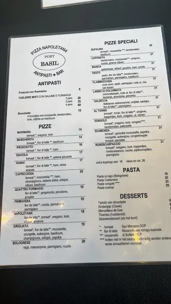 Menü_Port Basil Zeebrugge_Brugge_Bild_1
