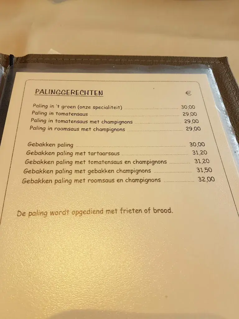 Menü_Palinghuis De Pluim_Berlare_Bild_1