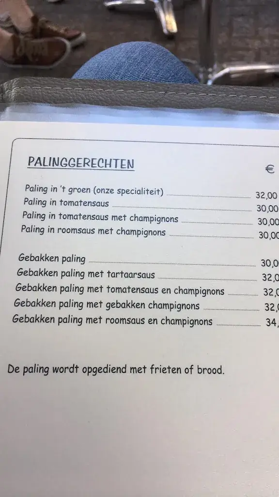 Menü_Palinghuis De Pluim_Berlare_Bild_2