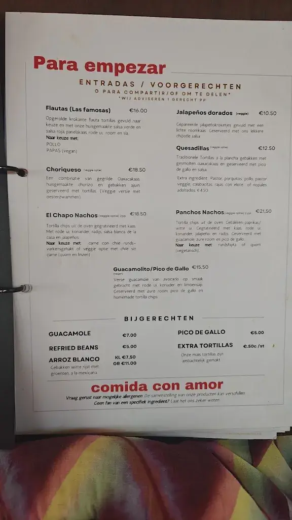 Menu_La Mexicana Restaurante /take-away_Zottegem_image_1