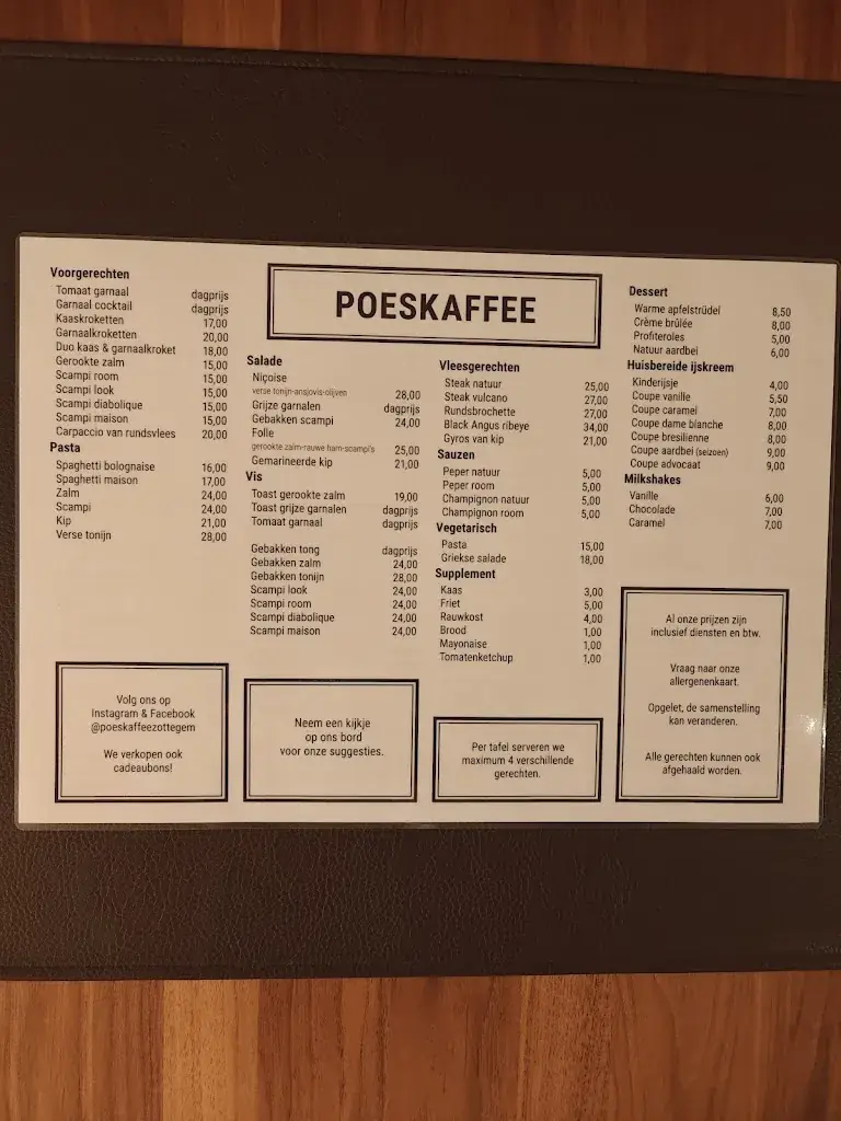 Menü_Tea-room Restaurant Poeskaffee_Zottegem_Bild_1